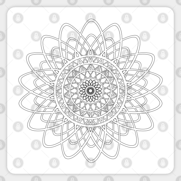 Round graphic, geometric decorative, mandalas or henna design in vector. Sticker by ikshvaku